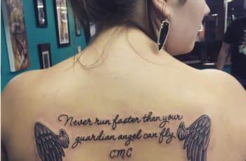 Alas y 3 tatuajes de angelitos con frases de esperanza