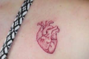 tatuajes de corazones en el hombro organo humano