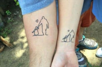 Simbolicos tatuajes de papa y hija para 2 o una persona