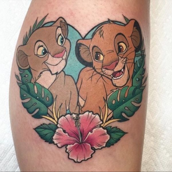 tatuajes de parejas de leones basados en personajes