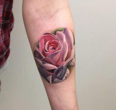 tatuajes de rosas para mujeres realista a color