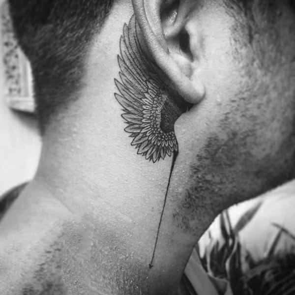 tatuajes detrás de la oreja para hombres detalles