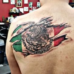 3 colores y tatuajes de banderas de mexico con efectos