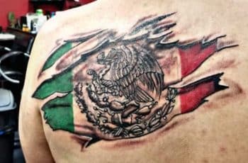 3 colores y tatuajes de banderas de mexico con efectos