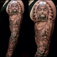 Tatuajes de buda en el brazo bajo 1 concepto espiritual