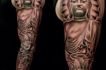 Tatuajes de buda en el brazo bajo 1 concepto espiritual