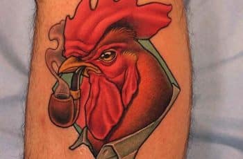 4 tatuajes de gallos en el brazo bajo ideales originales