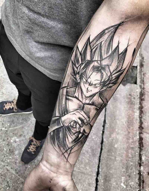 4 Ideas en tatuajes de goku en el brazo y pierna