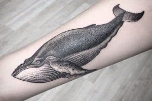 tatuajes de ballenas para mujer dotwork