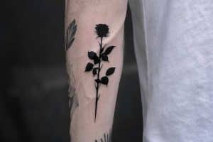tatuajes de flores negras solido sin sombras