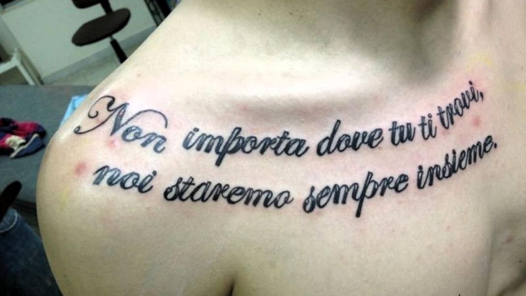 tatuajes en italiano para hombres clavicula