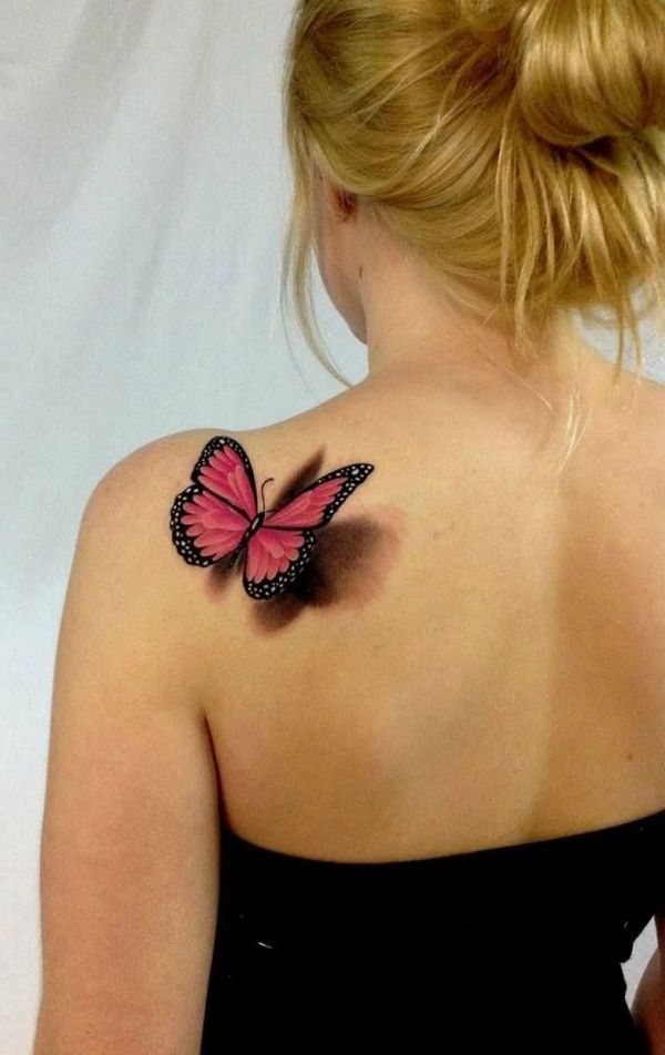 tatuajes de mariposas en el hombro 3d