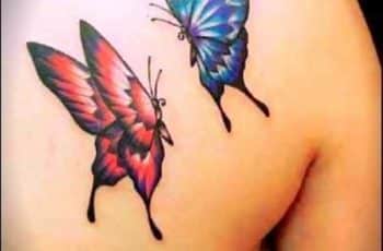 3 hermosos tatuajes de mariposas en el hombro para mujeres