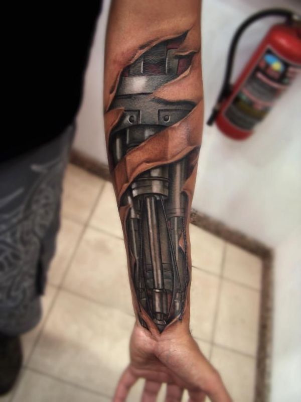 tatuajes para hombres mecanicos brazo