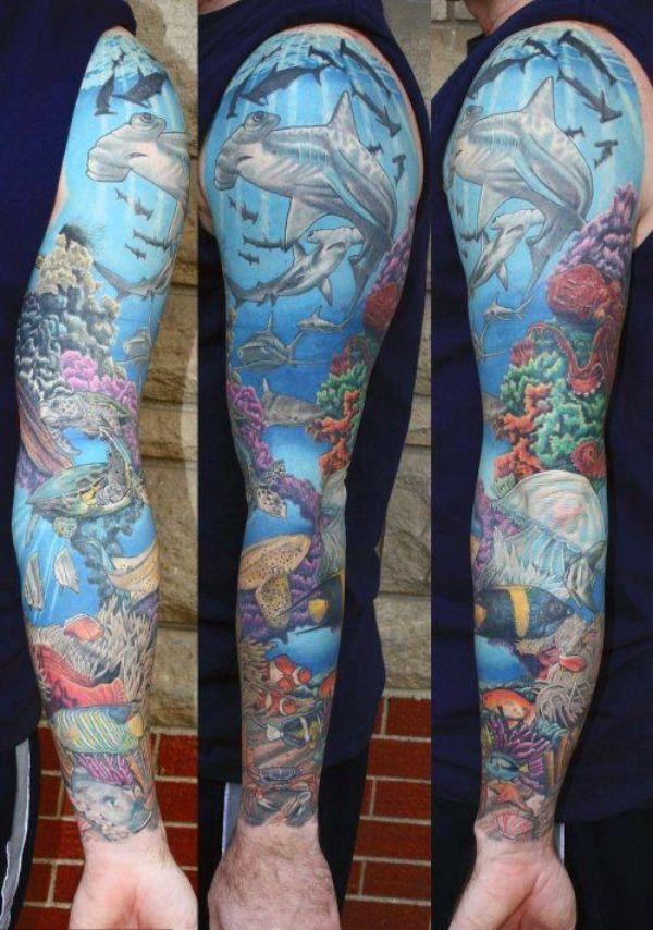 tatuajes de acuarios marinos mangas