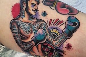tatuajes de boxeo para hombres boxeador clasico
