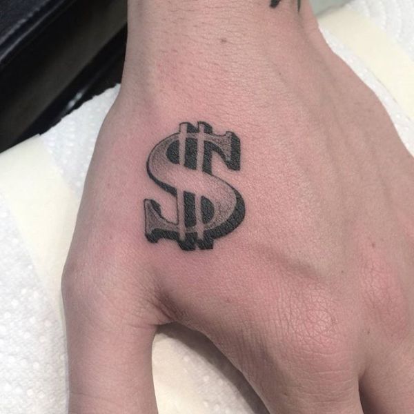 tatuajes de millonarios en el brazo ideograma del dinero