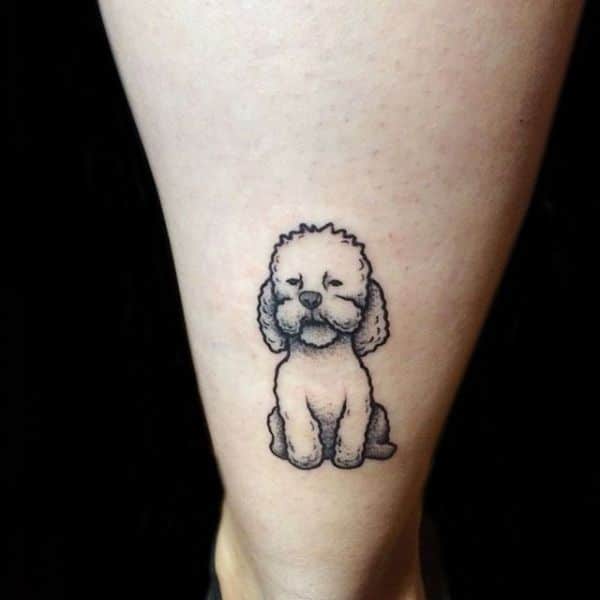 tatuajes de perritos caniches sencillos