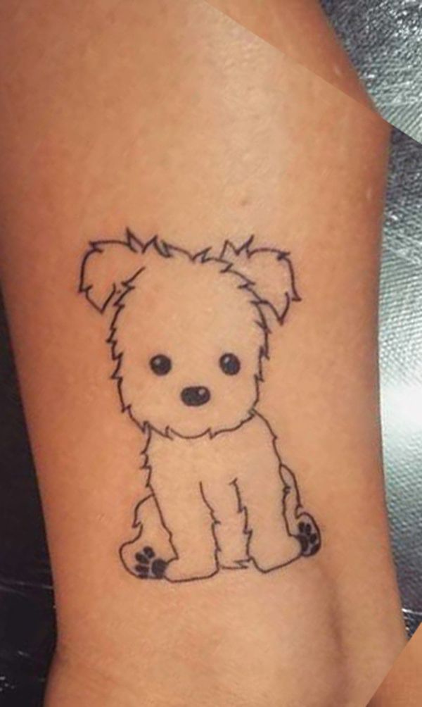 tatuajes de perritos caniches silueta