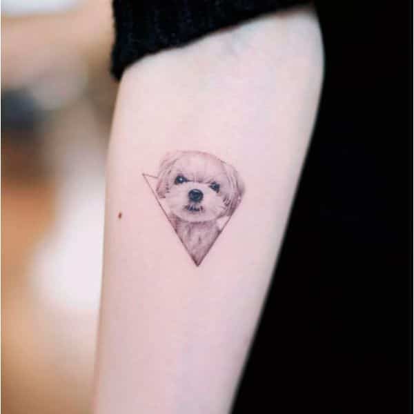 tatuajes de perritos french poodle cachorro
