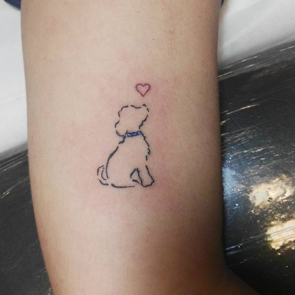 tatuajes de perritos french poodle siluetas