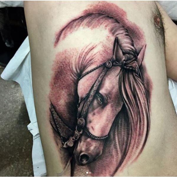 tatuajes de caballos para hombres genial degradado