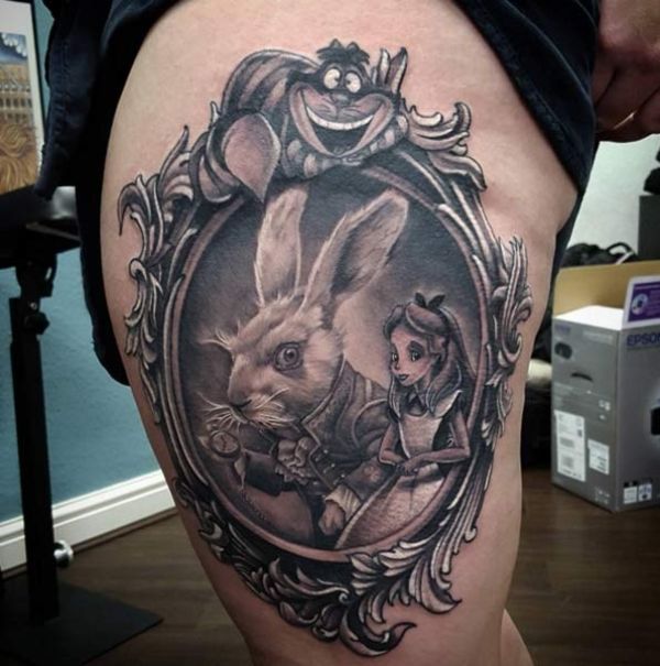 tatuajes de conejos para mujeres basados en alicia