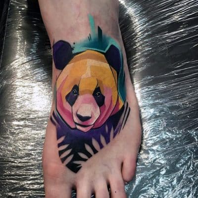 tatuajes de oso panda mezclas de tonos