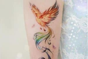 tatuajes en el brazo ave fenix sin delineados marcados