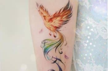 Ideas para tatuajes en el brazo ave fenix en 3 partes
