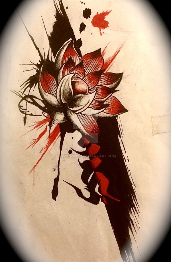 diseños de tatuajes de flores para hombres trash polka