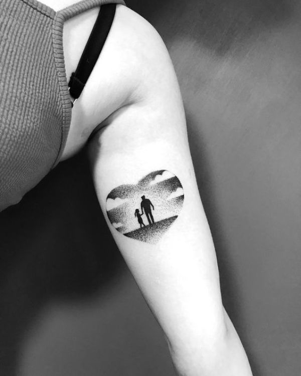 tatuaje para recordar a papa corazones