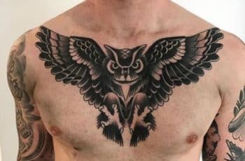 Majestuosos tatuajes de buhos alas abiertas 2 significados