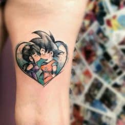 Coloridos tatuajes de dragon ball en pareja 2 estilos