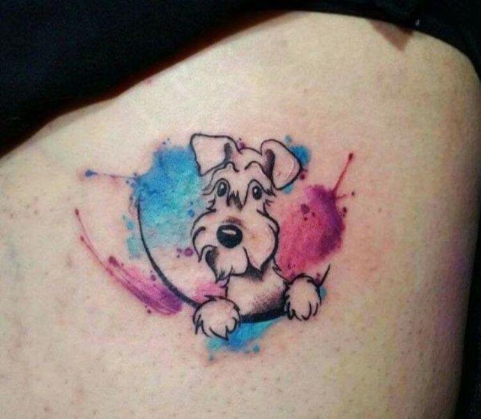 tatuajes de perros a color caricatura