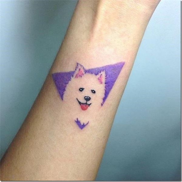 tatuajes de perros a color pequeños y creativos