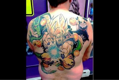 tatuaje dragon ball espalda coloridos
