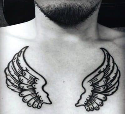 tatuajes de alas de angel para hombres en pecho