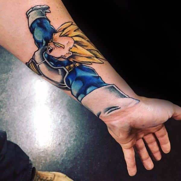 tatuajes de dragon ball en el brazo vegeta