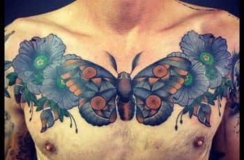 Coloridos tatuajes de flores con mariposas a 3 significados