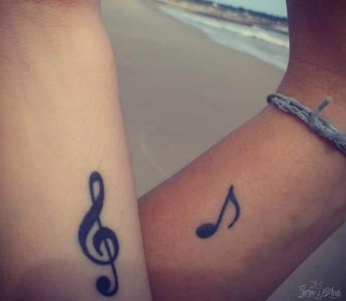 tatuajes de musicos para parejas notas musicales