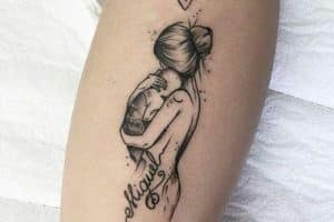 tatuaje mama y angelito con nombres