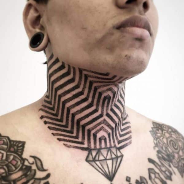 tatuaje para cuello geometrico dimensiones
