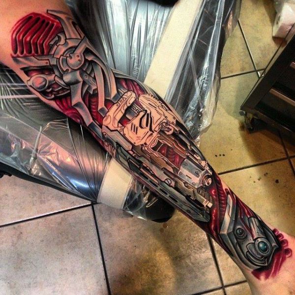 tatuajes brazo bionico manga