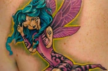 4 tatuajes de hadas del bosque a color y a negros