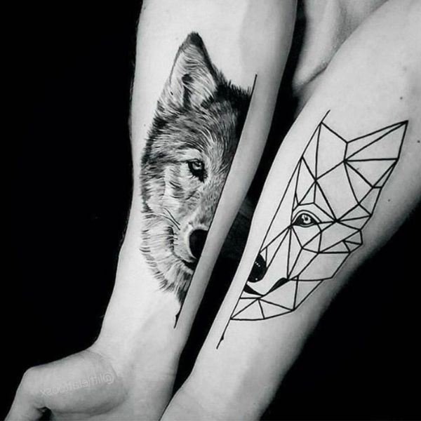tatuajes de lobos geometricos complementos