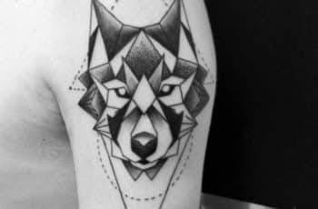 Precisos tatuajes de lobos geometricos con 3 detalles