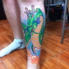 2 estilos en tatuajes dragon ball pierna y brazo