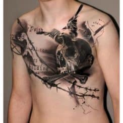 4 tatuajes en el pecho calaveras para hombres