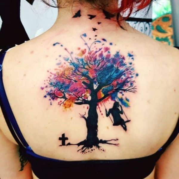 tatuajes madre e hija acuarela arbol de la vida